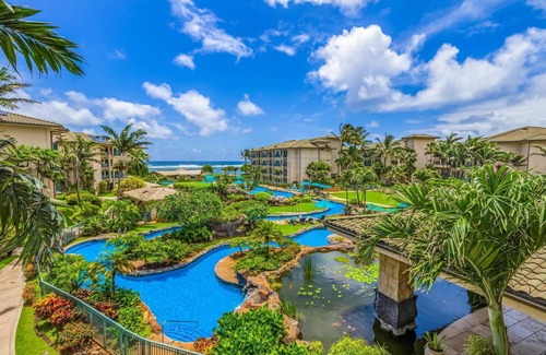 Wailua Condo | Waipouli Beach Resort Gorgeous Luxury Ocean View & Pool View AC!