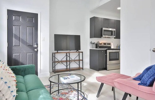 Gillespie Park House | Walk Downtown Work Relax Modern Pet Welcome