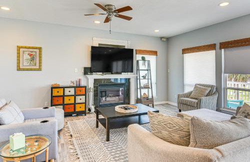 Hershey Beach House | Walk to Beach Home with 2 Decks in Galveston!