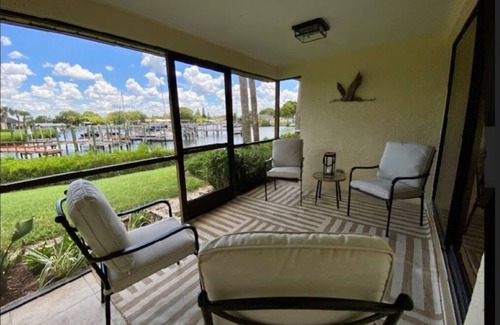Apollo Beach Condo | Waterfront condo, gated, dock, lanai, newly remodeled, single story, 2 bd/2 ba.