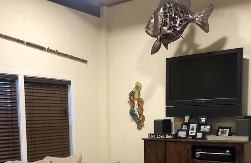 Palacios House | Waterfront house is ready to rent with a great pier, and green fishing light!!