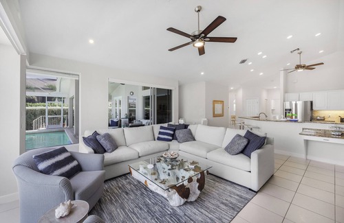 Marco Island House | Waterfront pool home just steps to Tigertail Beach