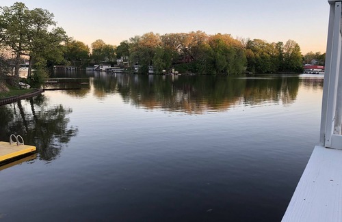 Monticello Apartment | Waterfront Studio on Lake Schaffer, Walking distance to Indiana Beach