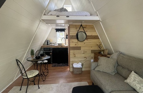 Farmington Cabin | Welcome to our tiny A-frame cabin.