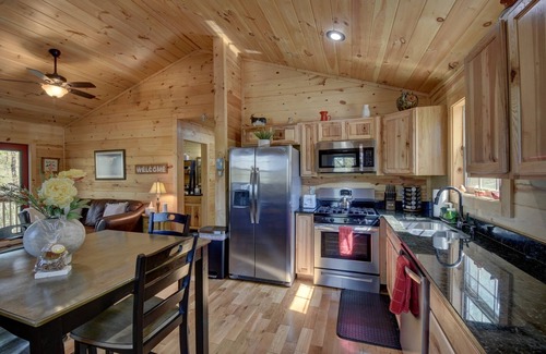 Murphy Cabin | Welcome to Whispering Pines! - King Bed! Bunk Beds! Fenced yard! Pet Friendly!