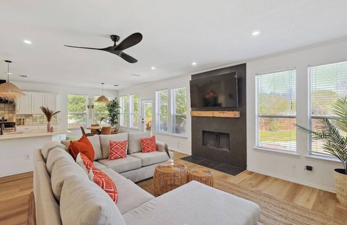 Sachse House | Wellness Oasis 5BR W Pool + Huge Yard + Fire Pit
