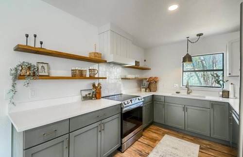 Johnson City House | Wine Country Getaway for 12 with Biergarten, Fire Pit
