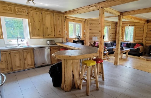 St-Adolphe-d'Howard Ski Chalet | Wood log cottage with SPA, lake, paddleboard & kayaks