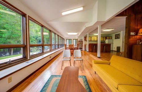 Newtown House | Wooded Getaway on Serene Brook ~ 50 Acres of Privacy!