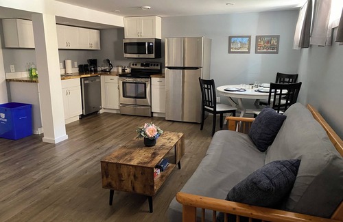 Trail Apartment | Your private suite awaits.Half a block from Gryro park. Quite safe area!