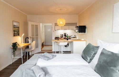 Wolfsburg Apartment | Zentral Fußgängerzone für Paare und Geschäftsreisende, Kinderfreundlich