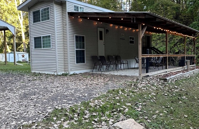 1 bedroom, 2 loft Park Model in campground in Marquette, Iowa.