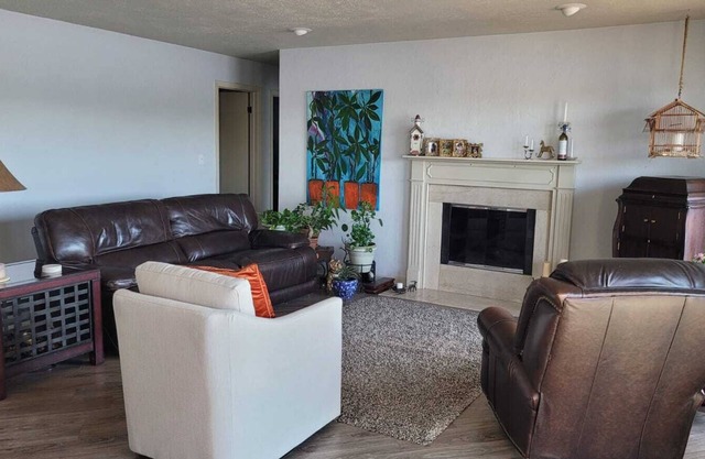 2 bedroom River front condo, balcony with open view, fireplace and open space