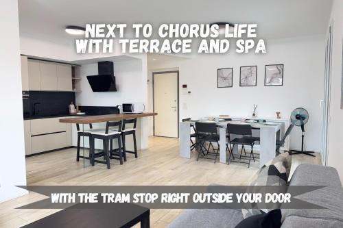 2 Min Walk Chorus Life, with 2 Bedrooms and 2 Bath