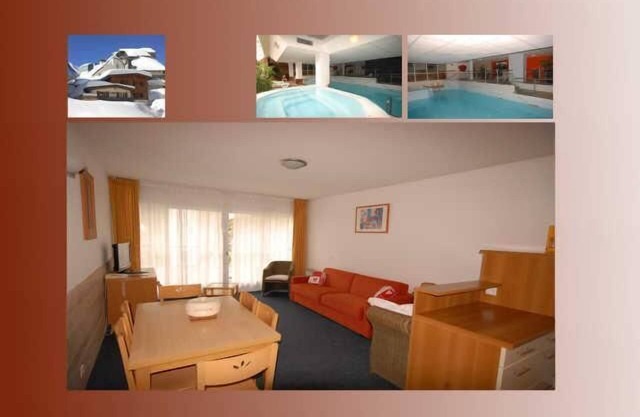 30m from resort center, 3rd floor, view ski slopes, fitness, swimming pool, sauna, tv, ski locker