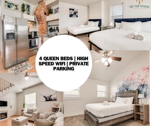 4 Queen Beds High Speed Wifi Private Parking