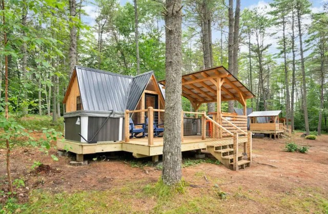 A-Frame Retreat with Inviting Hot Tub
