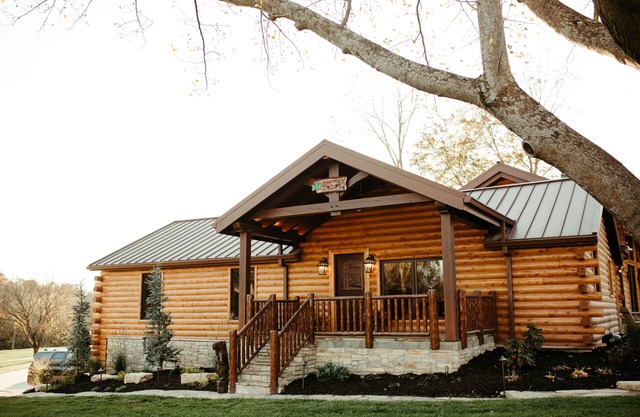 A peaceful cabin in the middle of a country setting