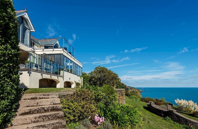 A spectacular cliff top house with amazing sea views and close to the beach.