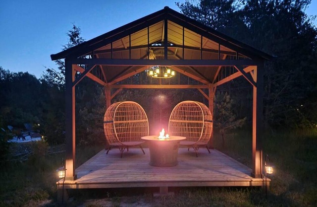 A unique geodome glamping experience in the Oak Ridges Moraine Forest.