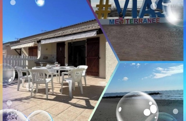 Air-conditioned villa 300m from Farinette beach