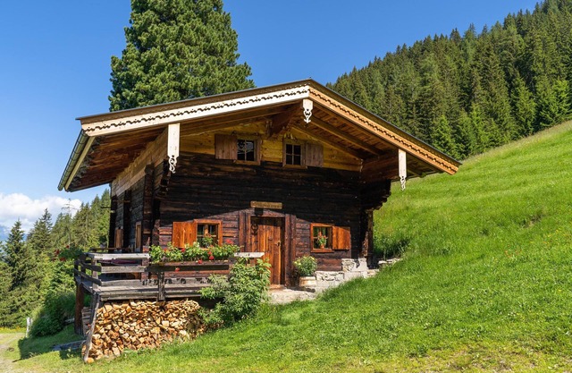 Alpine hut in a remote location