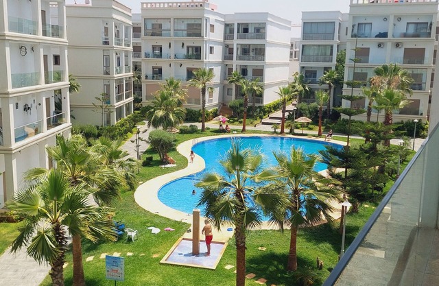 Apartment in Bouznika with pool view