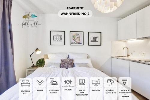Apt Wahnfried No2 - sehr zentrales, ruhiges Cityapartment mit Balkon, Küche, Duschbad & Parkplatz