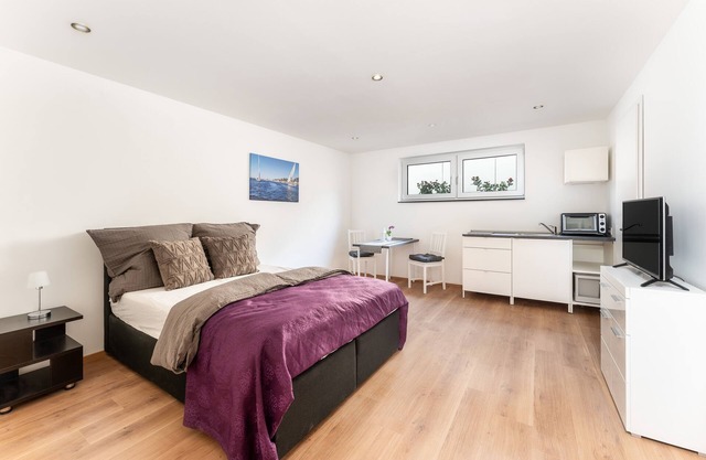 Basement studio with king-size waterbed - good connection to the city center