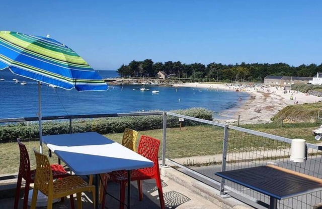 Beachfront gite 30m family beach with lifeguard