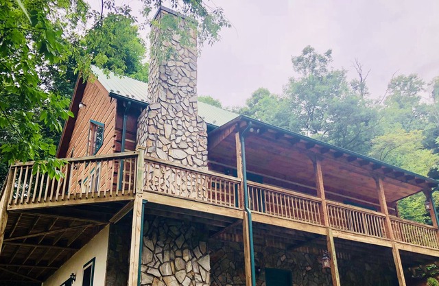 beautiful cabin in the mountains