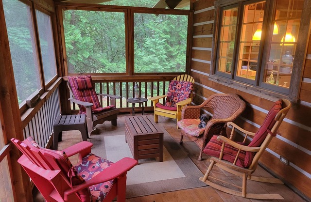Beautiful rustic yet modern log cabin on quiet lake