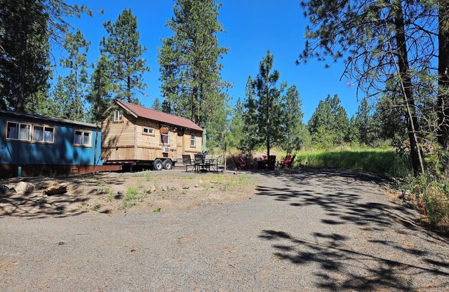 Black Bear Bungalow:Cozy tiny home in enchanting wooded Spokane with AC