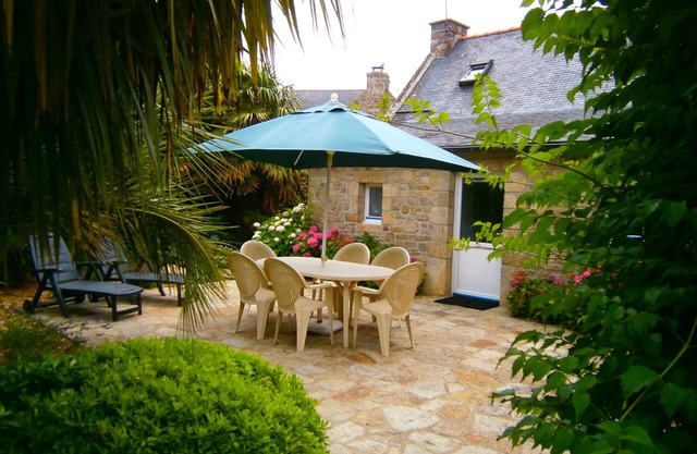 Bright house in a typical Breton seaside village
