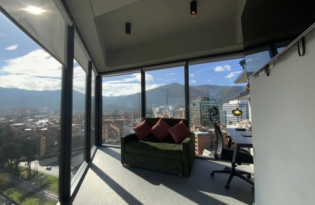 Bright luxurious flat with stunning view workspace