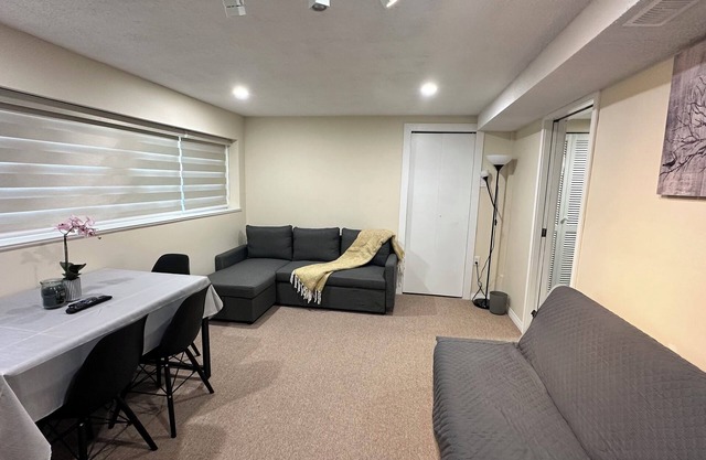 Bright1 BR suite w/free parking & wifi & Netflix & all basic amenities