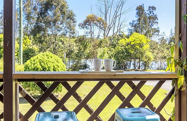 Cabin 1 – The Suite. Relax in comfort and get back to nature in 1 of 4 waterside Cabins