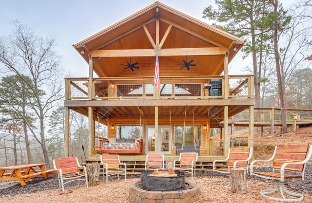 Cabin on Beaver Lake w/Views & Furnished Deck!