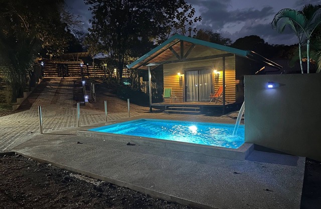 Cabin style home located in residential area a mile from beach.