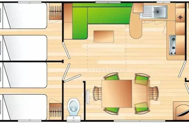 Camping maeva Escapades Le Bois Joli **** - Mobil Home Loisirs 4 Pièces 6 Personnes + TV