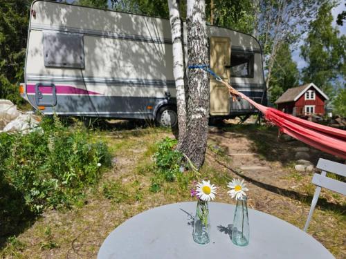 Caravan on eco farm with external bathroom - Bjorngarden