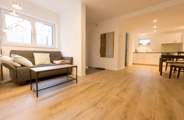 Centrally located, yet quiet - well equipped with its own outdoor area.
