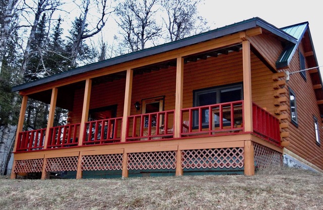 Charming log cabin on Big Wood Pond in Jackman, Maine
