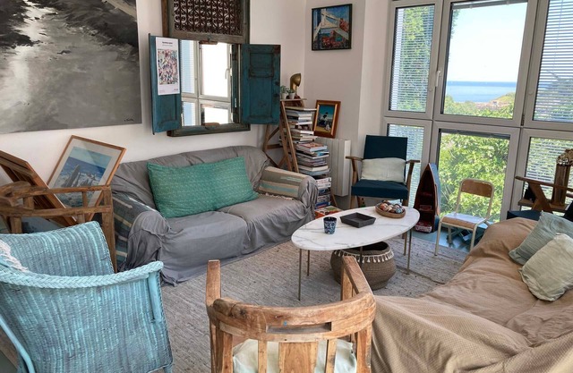 Chic boho villa in Sauzon with sea view and wifi