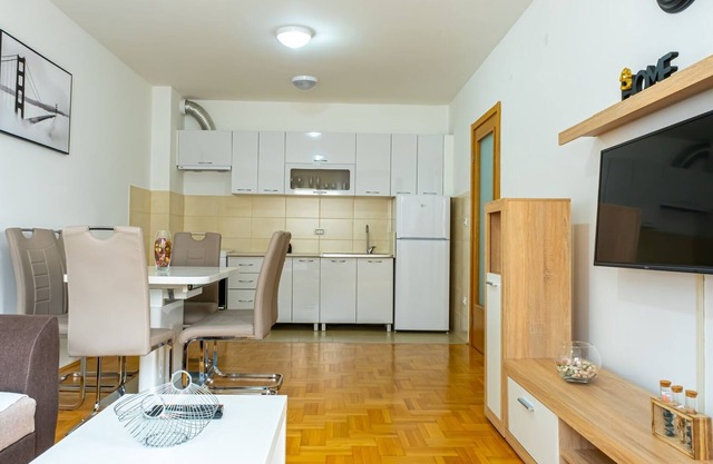 Chic Flat with Balcony Near Beach in Tivat