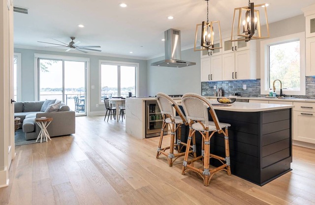 Chill in this new waterfront home with private pier, gourmet kitchen, pet-friendly