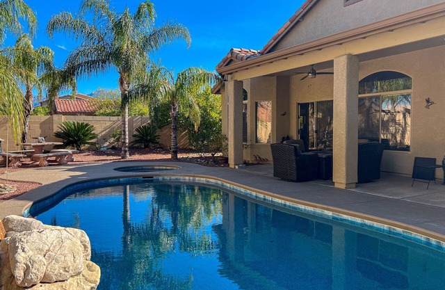 Classic, dog-friendly home with landscaped backyard, private pool & spa