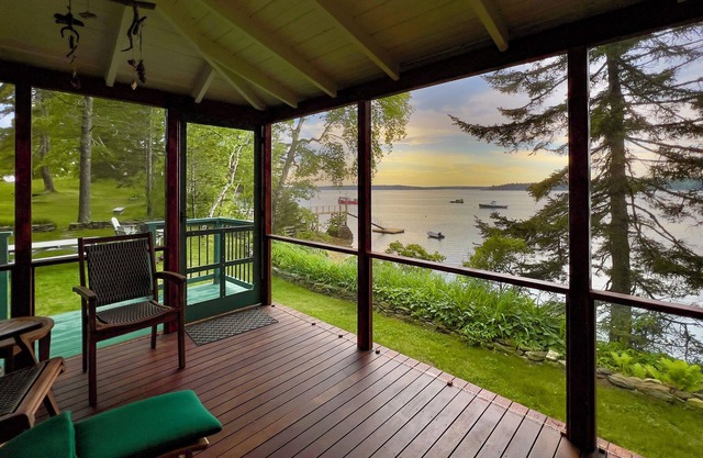 Classic oceanfront cottage and cabin on stunning 8 acres with sunset water views