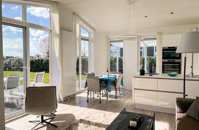 Comfortable and modern furnished house with lake views.