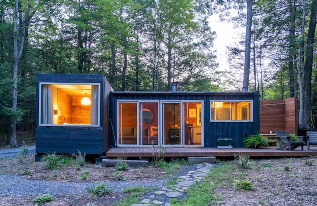 Container Cabin in the Catskills [Forest]